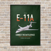 Thumbnail for E-11A BACN vertical canvas print - framed - dark green background