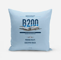 Thumbnail for Beechcraft King Air B200 design on light blue pillow