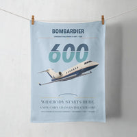 Thumbnail for Bombardier Challenger 600 design on light blue towel