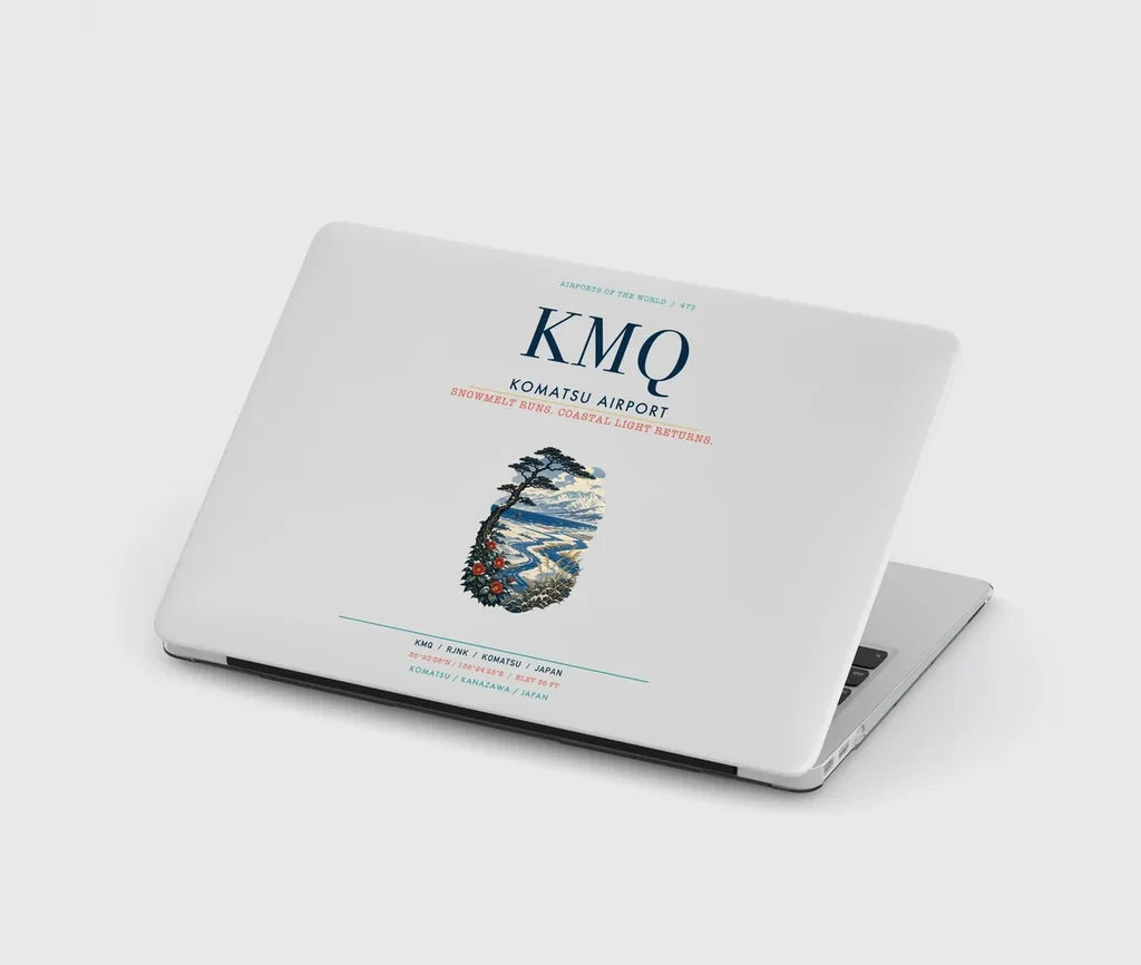 Komatsu Airport (KMQ) design on light gray MacBook case