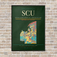 Thumbnail for Antonio Maceo Airport SCU — Santiago de Cuba vertical canvas print - framed - dark green background