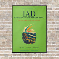 Thumbnail for Washington Dulles International Airport IAD vertical canvas print - framed - light green background