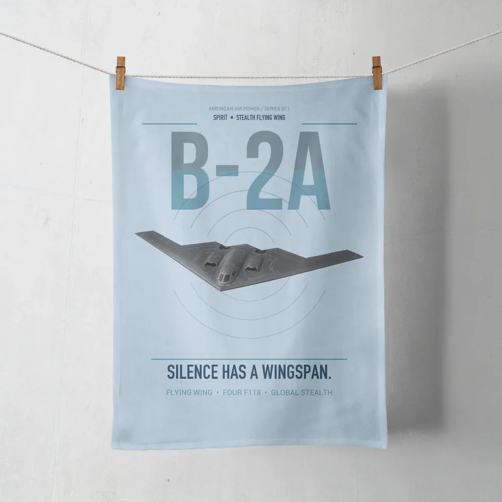 B-2A Spirit design on light blue towel
