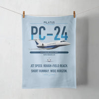 Thumbnail for Pilatus PC-24 design on light blue towel
