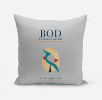 Thumbnail for Bordeaux Airport (BOD) design on light gray pillow
