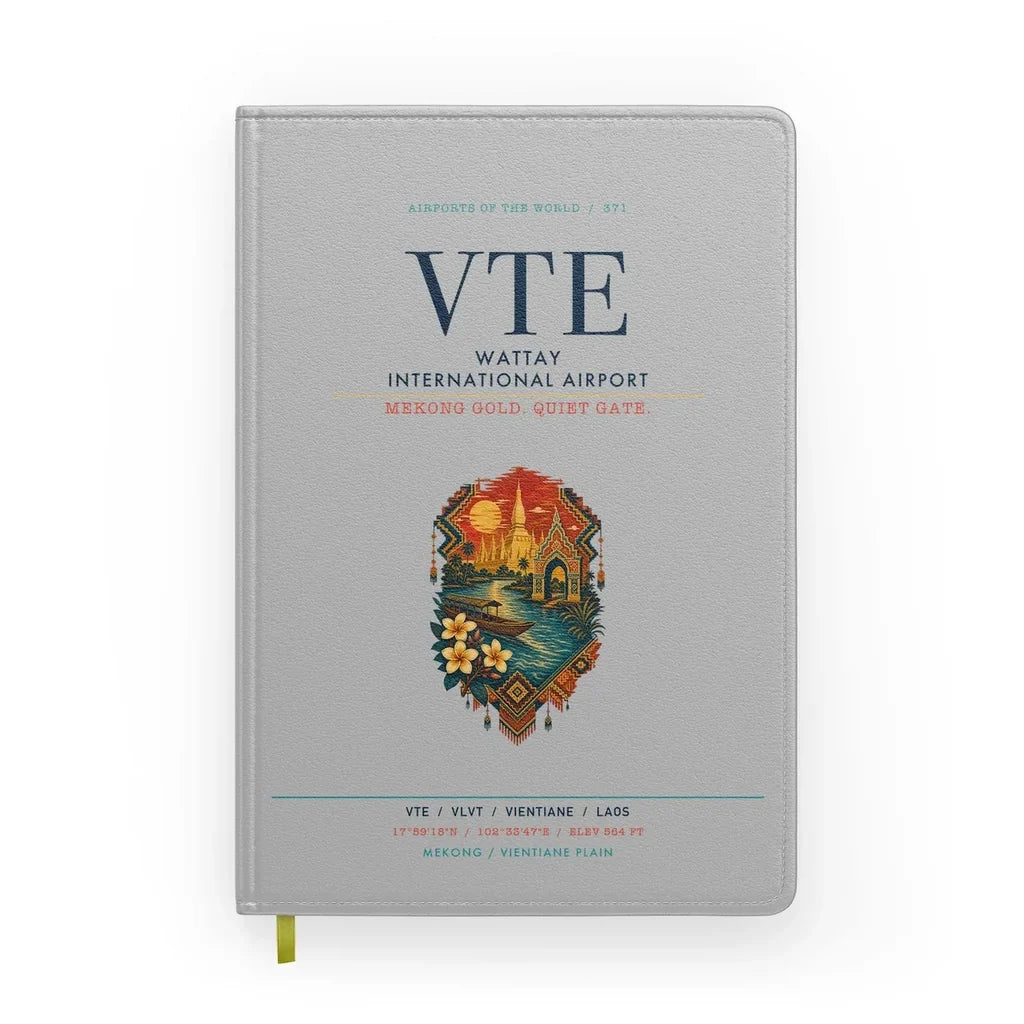 Wattay International Airport Vientiane (VTE) design on light gray notebook
