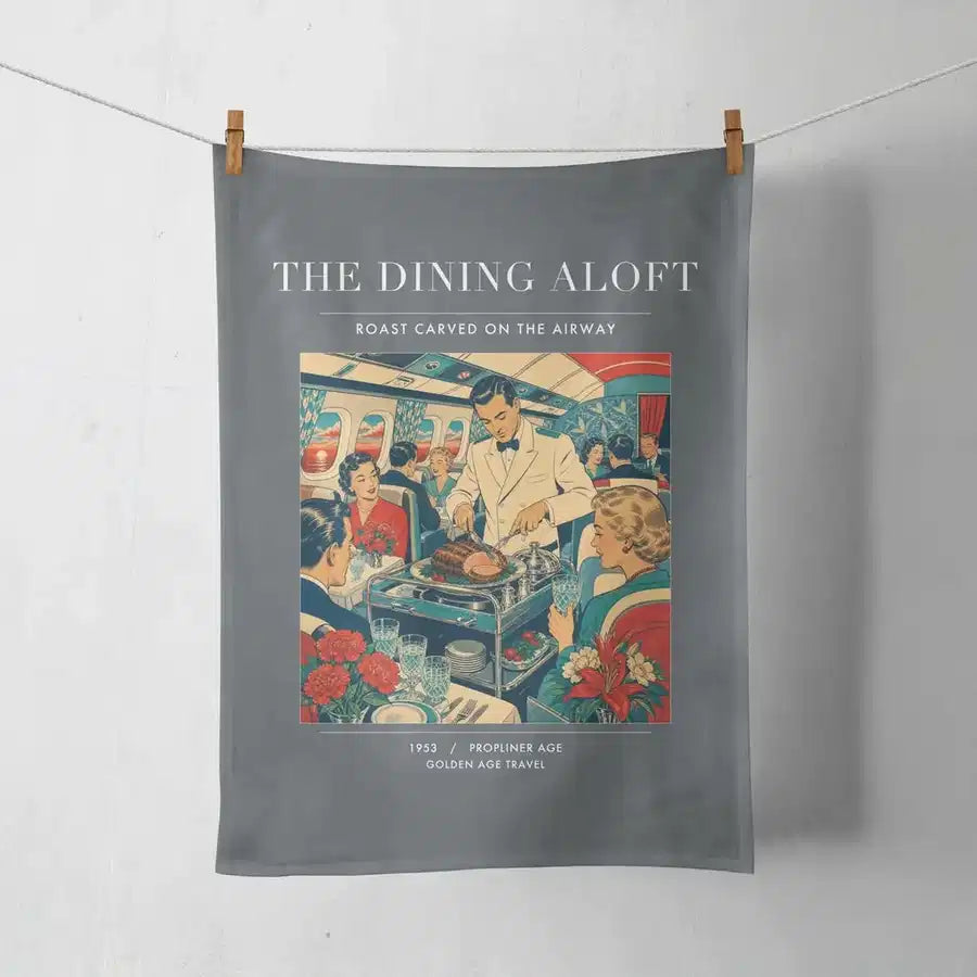 VINTAGE G4217 - The Dining Aloft - Designed Towels design on gray