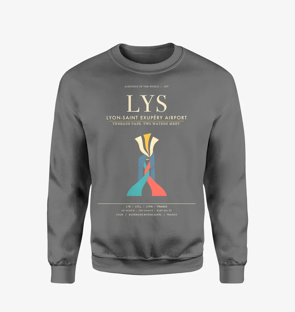 Lyon-Saint Exupery Airport LYS Sweatshirt - Gray
