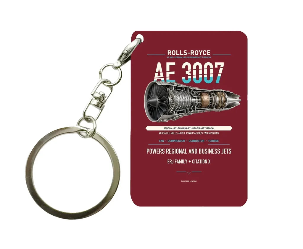 AE 3007 Key Chain design on dark red key chain
