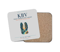 Thumbnail for Krabi International Airport (KBV) design on light gray 1 piece coaster
