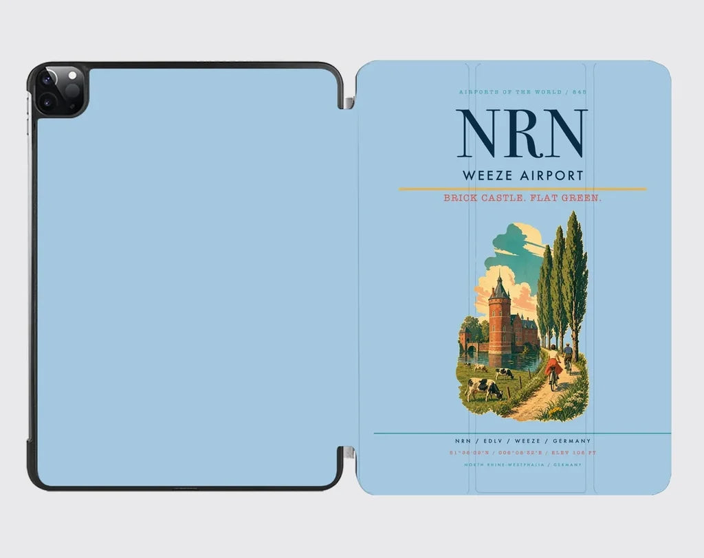 Weeze Airport (NRN) design on light blue ipad tablet case