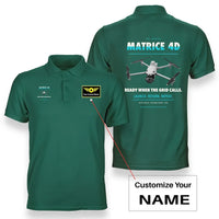 Thumbnail for DJI Matrice 4D design on green polo with custom name badge