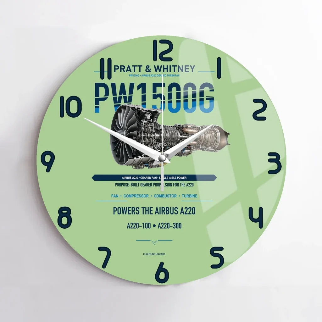 PW1500G design on light green no frame wall clock