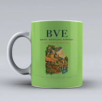 Thumbnail for Brive–Souillac Airport (BVE) airport code design on light green ceramic mug