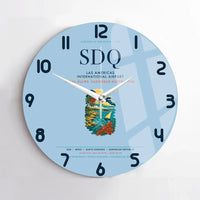 Thumbnail for Las Americas International Airport (SDQ) design on light blue no frame wall clock