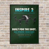 Thumbnail for DJI Inspire 2 vertical canvas print - framed - dark green background