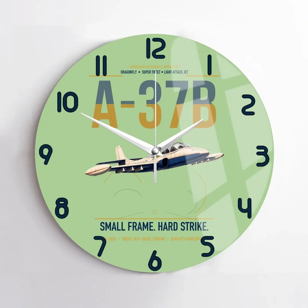 A-37B Dragonfly design on light green no frame wall clock