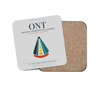 Thumbnail for Ontario International Airport (ONT) design on light gray 1 piece coaster
