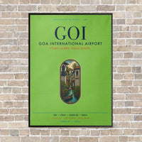 Thumbnail for Goa International Airport Dabolim GOI vertical canvas print - framed - light green background