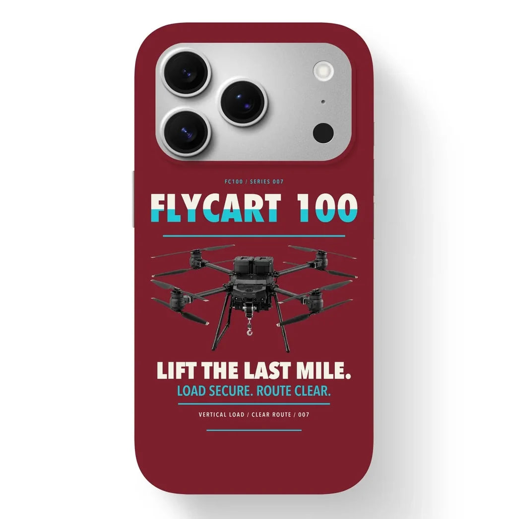 DJI FlyCart 100 Case design on dark red iphone case