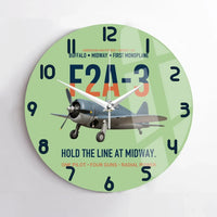 Thumbnail for F2A-3 Buffalo Hold the Line at Midway design on light green no frame wall clock