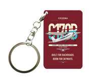 Thumbnail for Cessna 170B design on dark red designed key chain, double-side print
