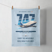 Thumbnail for Boeing 747-400 Dreamlifter design on light blue towel