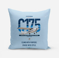 Thumbnail for Cessna 175 Skylark design on light blue pillow