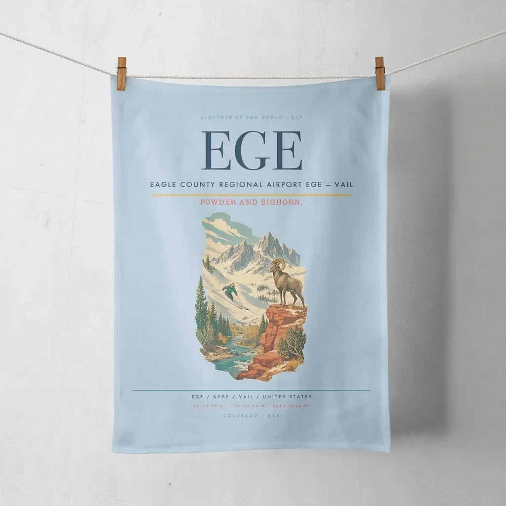 Eagle County Regional Airport (EGE) design on light blue towel