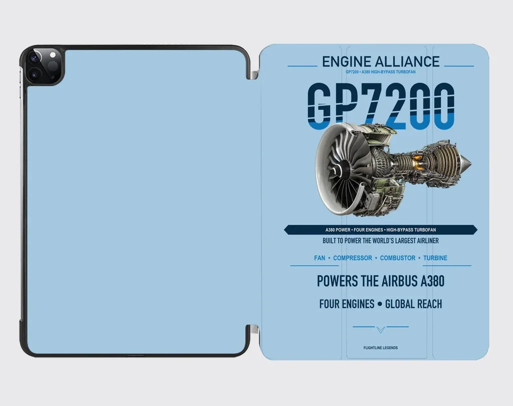 GP7200 design on light blue ipad tablet case