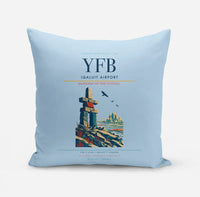 Thumbnail for Iqaluit Airport (YFB) design on light blue pillow