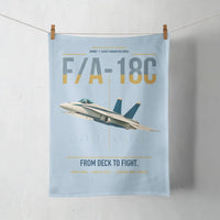 Thumbnail for F-A-18C Hornet design on light blue towel