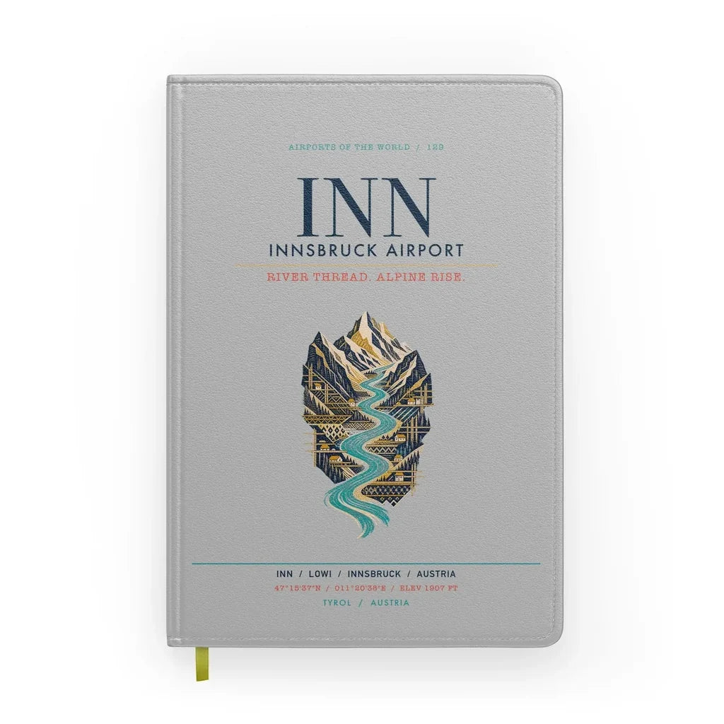 Innsbruck Airport (INN) design on light gray notebook