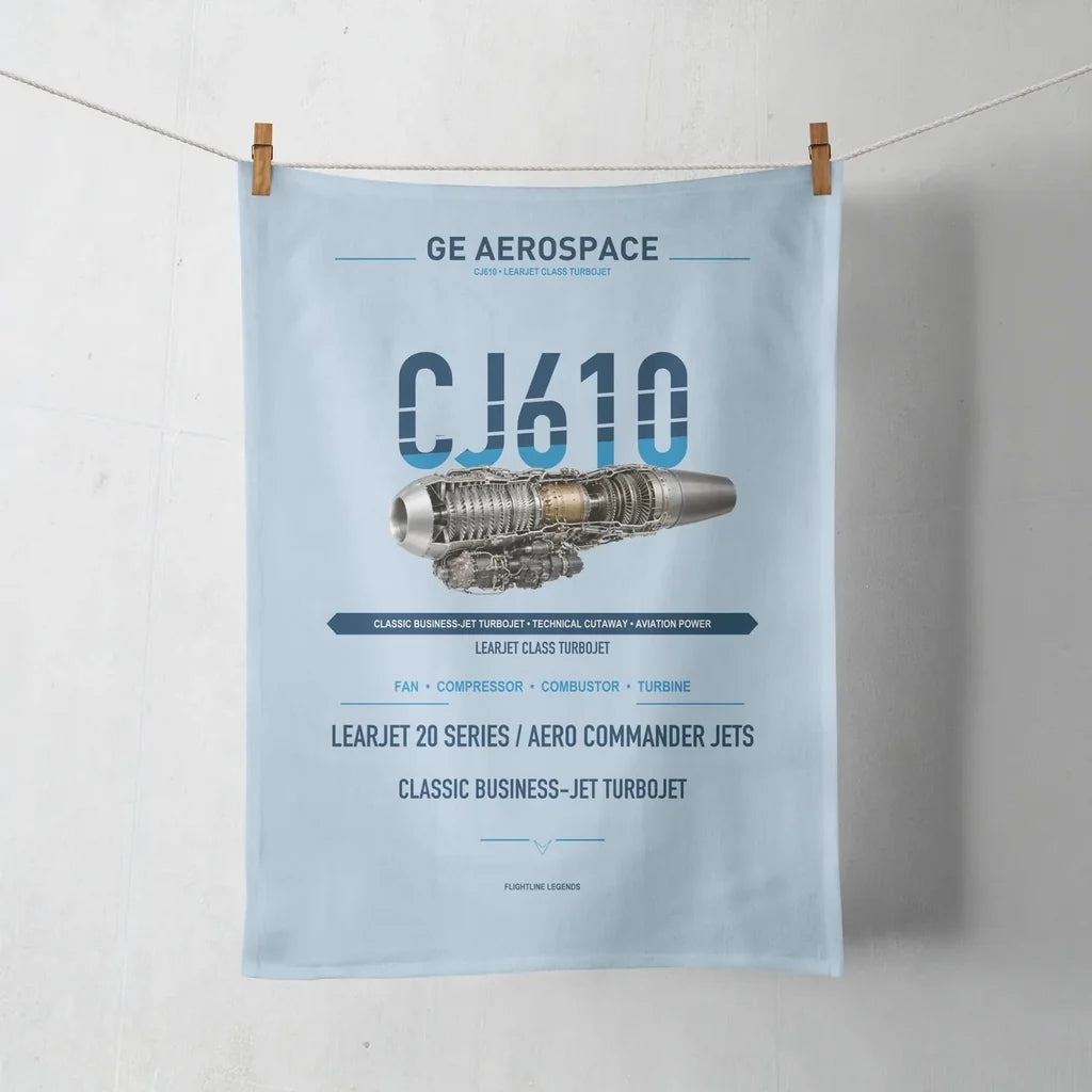 CJ610 design on light blue towel