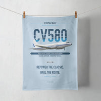 Thumbnail for Convair 580 design on light blue towel