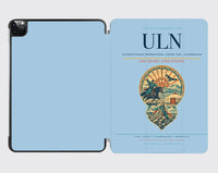 Thumbnail for Chinggis Khaan International Airport (ULN) design on light blue ipad tablet case