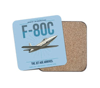 Thumbnail for F-80C Shooting Star design on light blue 1 piece coaster