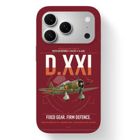 Thumbnail for Fokker D.XXI — Dutch LVA aircraft 221 design on dark red magsafe iphone case, for iPhone 17 Pro