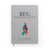 Thumbnail for Belgrade Nikola Tesla Airport (BEG) design on light gray notebook