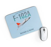 Thumbnail for F-102A Delta Dagger design on light blue rectangle mouse pad