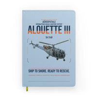 Thumbnail for Aérospatiale SA 316B Alouette III design on light blue notebook