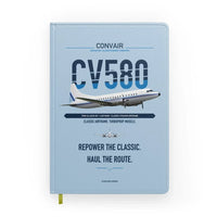 Thumbnail for Convair 580 design on light blue notebook