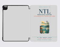 Thumbnail for Newcastle Airport (NTL) design on light gray ipad tablet case
