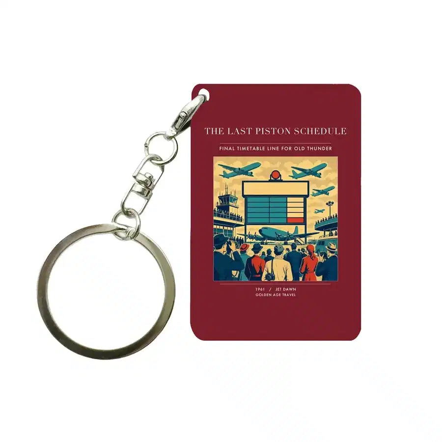 VINTAGE G4469 - The Last Piston Schedule - Designed Key Chain design on darkred