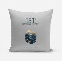 Thumbnail for Istanbul Airport (IST) design on light gray pillow