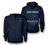 Thumbnail for Inspired Flight IF800 Tomcat design on navy blue zipped hoodie