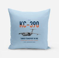 Thumbnail for Embraer KC-390 Millennium design on light blue pillow