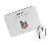 Thumbnail for Boston Logan International Airport (BOS) design on light gray rectangle mouse pad