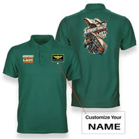 Thumbnail for SIGNAL 668 - Airworthiness Lives In The Last Turn - Double-Side Polo design on green double side polo with custom name badge