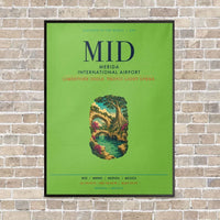 Thumbnail for Merida International Airport MID vertical canvas print - framed - light green background